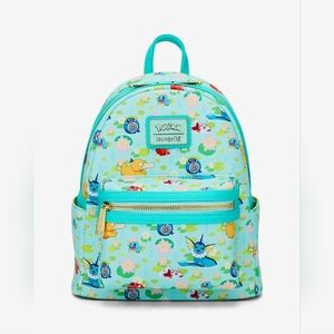 Loungefly Pokémon Water Types All Over Print Mini Backpack - Teal and Yellow NWT